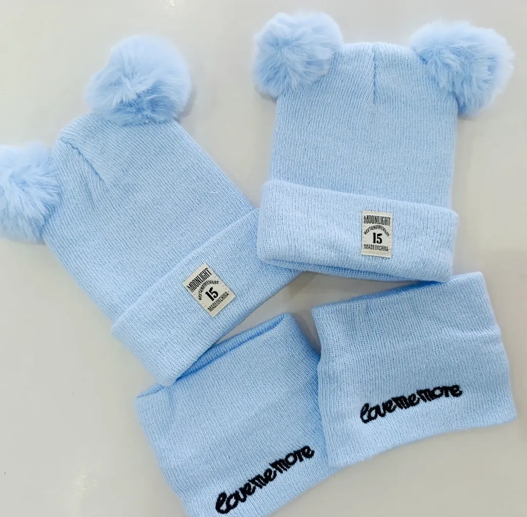 Warm double layered Hat with Scarf - Image 2